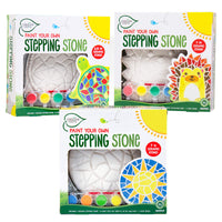 Creative Roots Mosaic Flower Garden Stepping Stone Kit, Includes 7-Inch Ceramic Stone & 6 Vibrant Paints, DIY Stepping Stone Kit for Kids Ages 6+