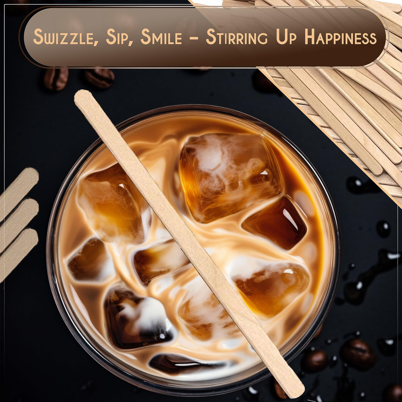 Perfect Stix Premium Wooden Coffee Stirrer Sticks, Thick Birch Wood 1000 Count, 5.5" Inches. Eco-Friendly Wooden Stirrers (5.5Inches / 1000PC) 1000 Count (Pack of 1)