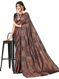 Satrani Women's Jacquard Poly Silk Saree With Unstitched Blouse Piece