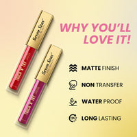 Seven Seas Touch N Try Velvet Liquid Lipstick | Matte Finish | One Swipe Application | Non Transfer | Water Proof | Liquid Lipstick for Women | Long Lasting Stay Up to 8 Hours (18, 4ML)