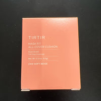 TIRTIR Mask All-Cover Cushion Foundation, Full coverage, Skin fit, Satin Glow Finish, Korean Cushion Foundation #24W SOFT BEIGE, 4.5g