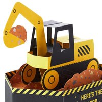 Hallmark Paper Wonder Pop Up Birthday Card for Kids (Construction Excavator) Yellow