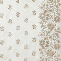 FIORRA Women's  Off White Pure Cotton Flared Kurta with Palazzo and Dupatta S