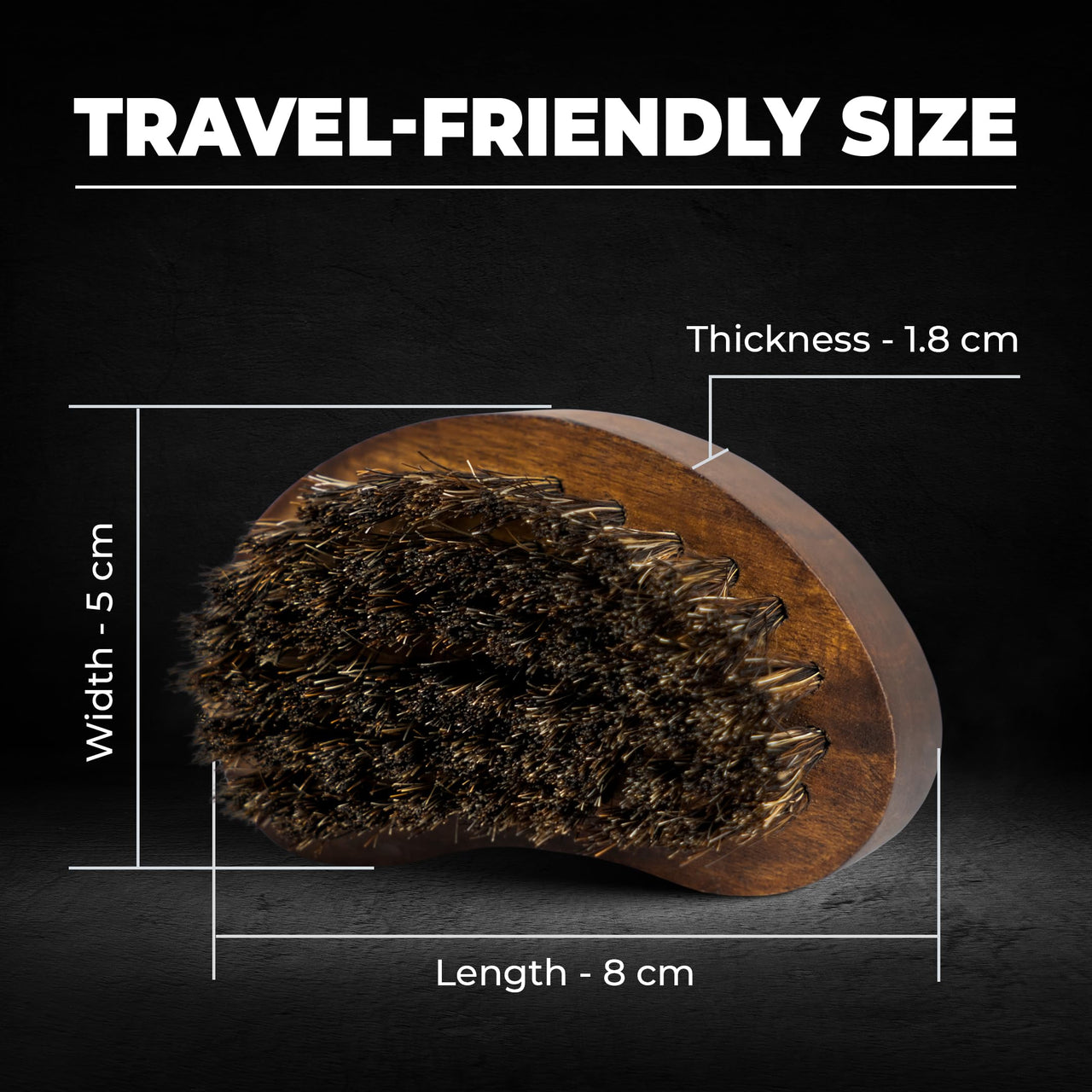 Beardo Boar Bristle Beard Brush|Fine 100% Boar Bristles for Effortless Beard Styling|Detangle and Tame frizzy unruly beard|Compact Travel friendly Ergonomic design|Wooden frame|Firm but Soft Bristles|Use with Beard Oil/Wax/Balm/Cream