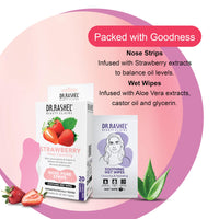 DR.Rashel Strawberry Nose Strips For Pore Cleansing | For Painless Blackheads Removal | Instant Blackhead Remover | 20 PCS