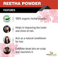 THE FOREST HERBS Natural care from nature Pure Double Filtered Aritha/Reetha (Sapindus Trifoliatus) Powder 200Gms, All, (1 count)