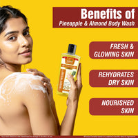 Multani Naturals Pineapple & Almond Body Wash | Refreshing Herbal Body Cleanser for Men & Women | Nourishing, Paraben & Sulphate Free | Suitable for All Skin Types (270ml)