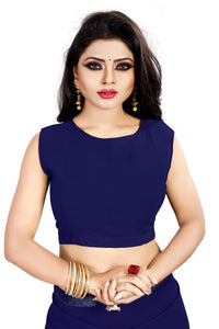 Anjaneya Sarees Women's  Georgette Saree With Blouse Piece