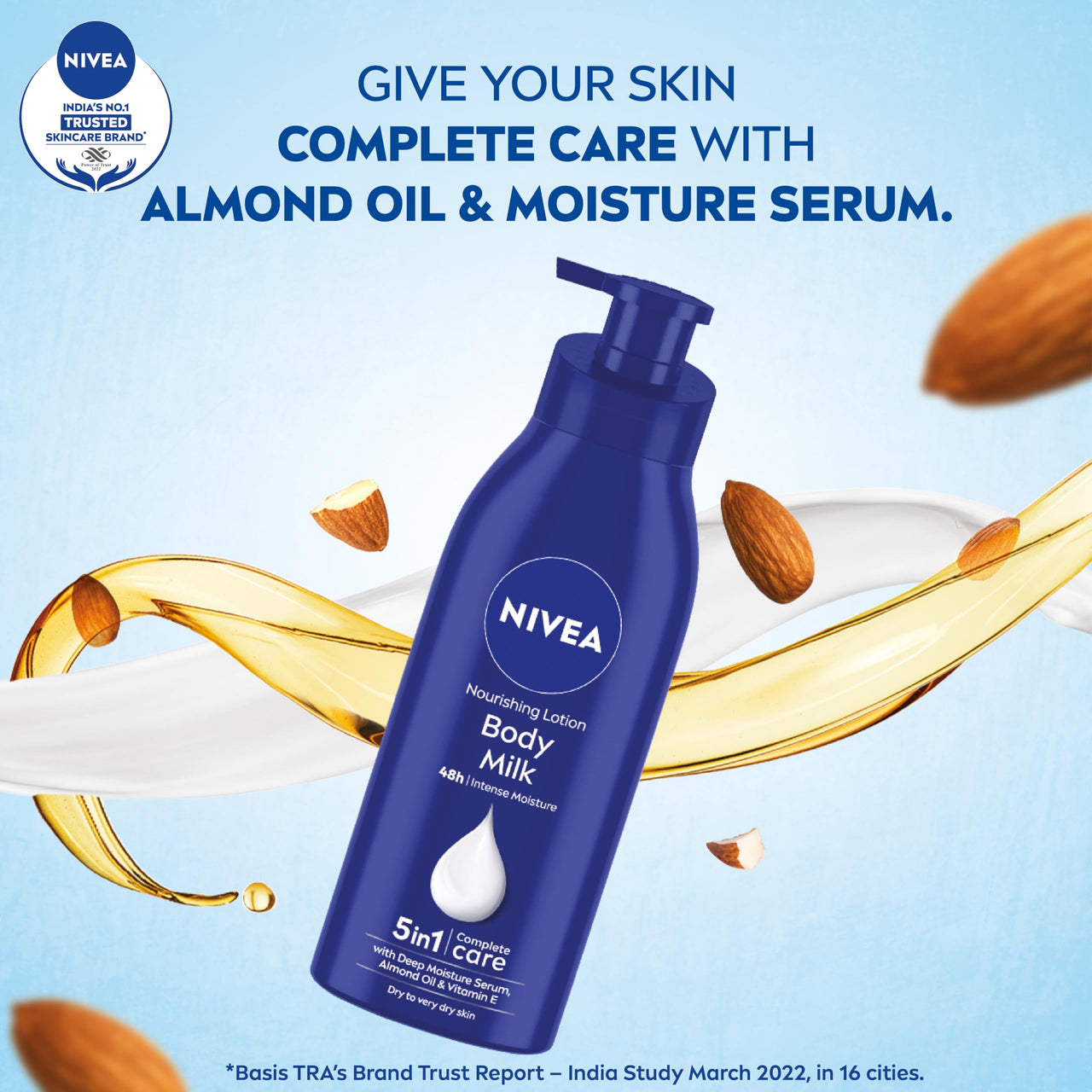 NIVEA Nourishing Body Milk 400ml Body Lotion | 48 H Moisturization | With 2X Almond Oil | Smooth and Healthy Looking Skin |For Very Dry Skin