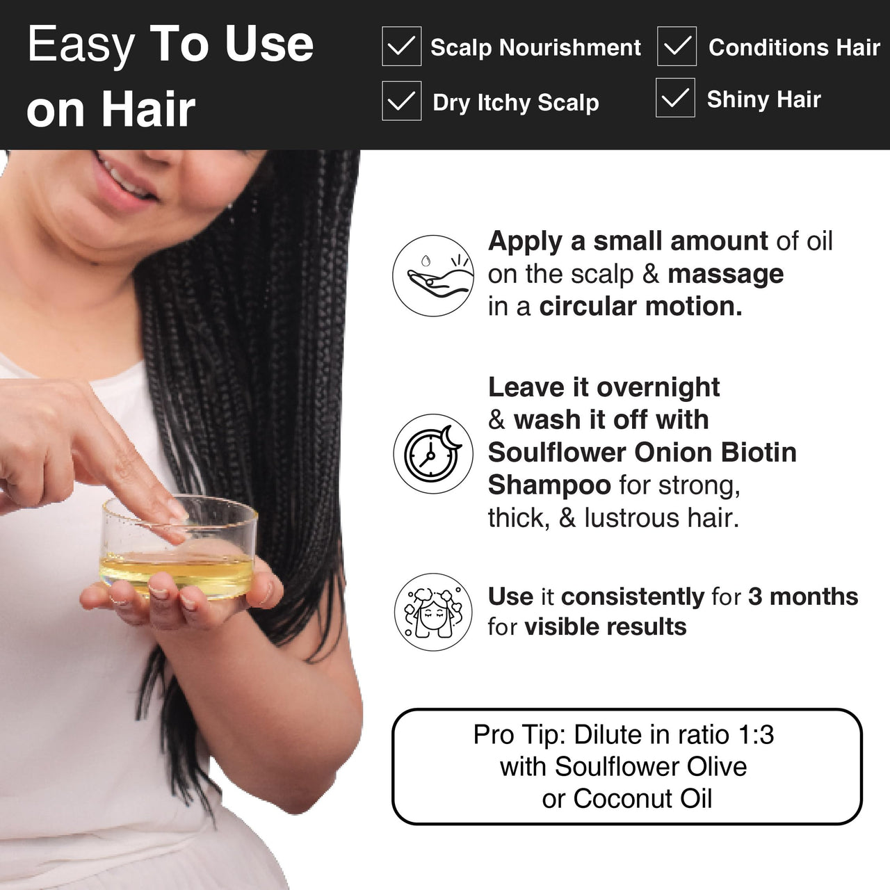 Soulflower Castor Oil for Hair & Skin, Clinically Proven Hair Oil for Hair Growth, Anti Hair Fall, Skin Hydration & Split End Repair | 100% Pure, Ecocert Organic Certified, Natural, 120ml