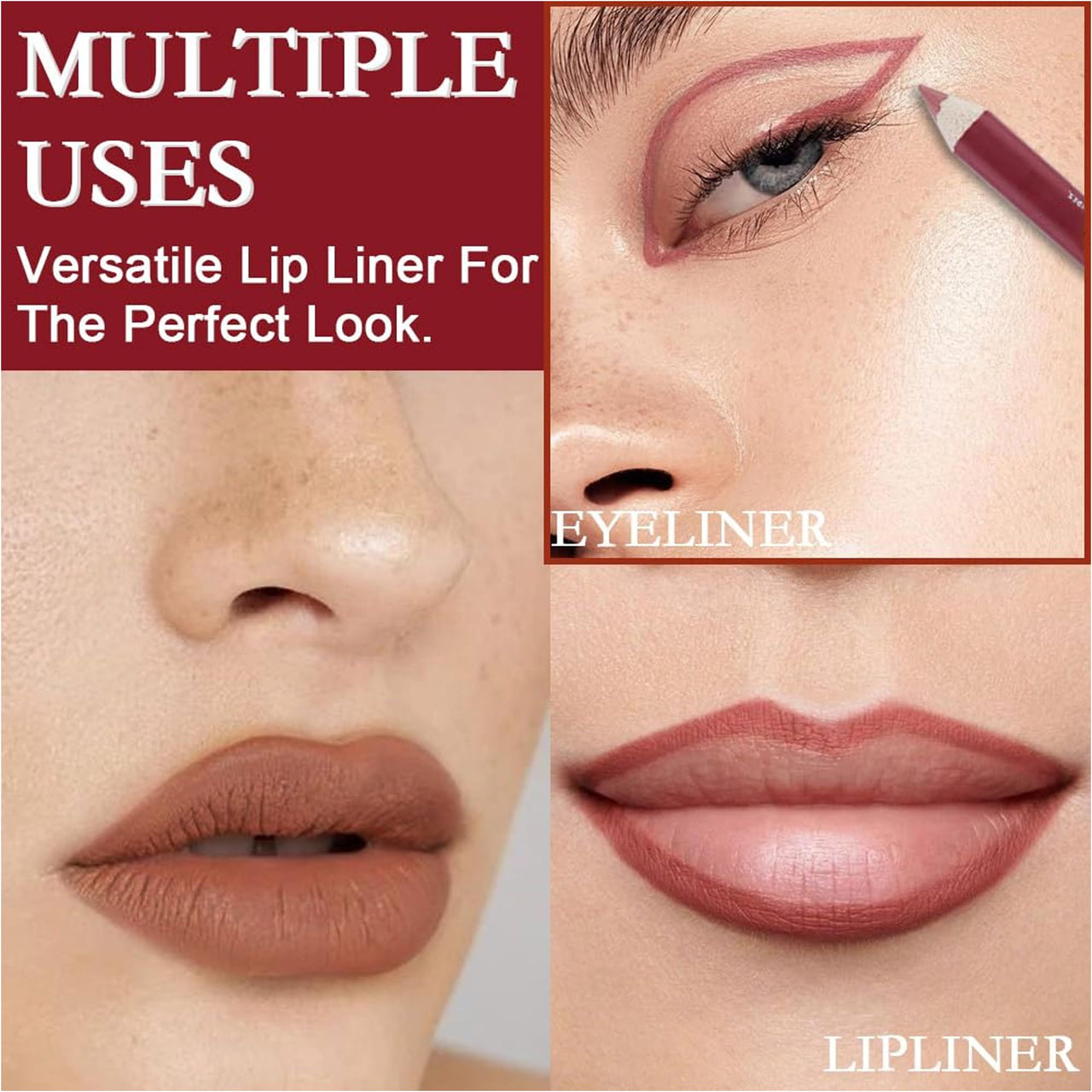 Shryoan Matt Lip Liner | Set of 12 | Long-lasting |Matte Finish | Non-drying, 19.2gm