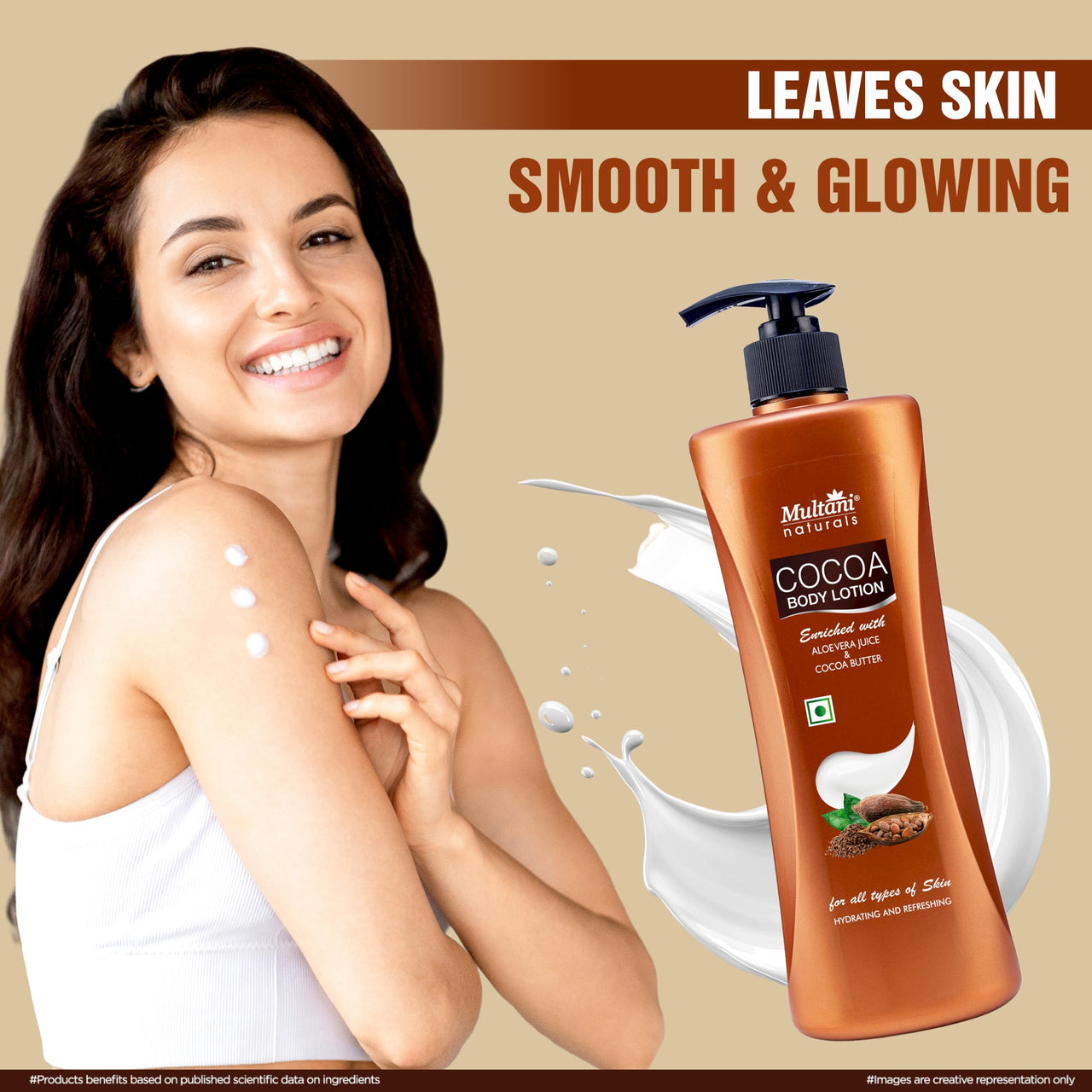 Natural BMultani Naturals Cocoa Body Lotion | Moisturising Body Lotion for Women & Men | Hydrating & Refreshing | Helps in Dryness Reduction & Softens The Skin | Paraben & SLS Free | 400 ML