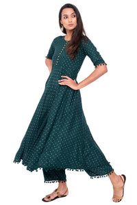 Amayra Women's  Rayon Anarkali Kurti With Palazzos