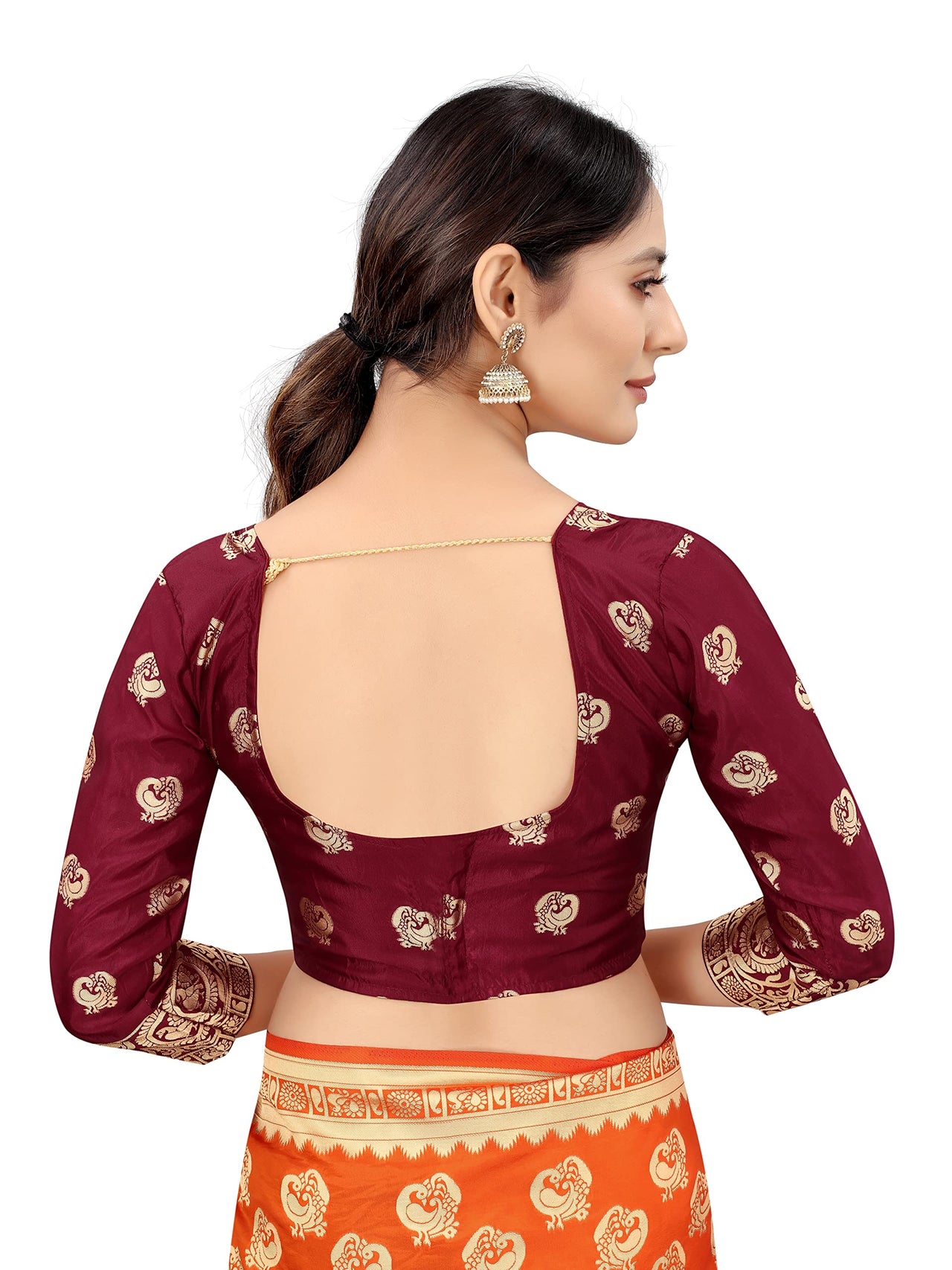 SATYAM WEAVES Women’s Daily/Party/Wedding/Casual Wear Rapier Jacquard Banarasi Cotton Silk Saree With Jacquard Designed Unstitched Blouse Piece