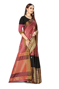GRECIILOOKS Women Soft Cotton & Silk Saree For Women Banarasi Saree With Un-stitched Blouse piece