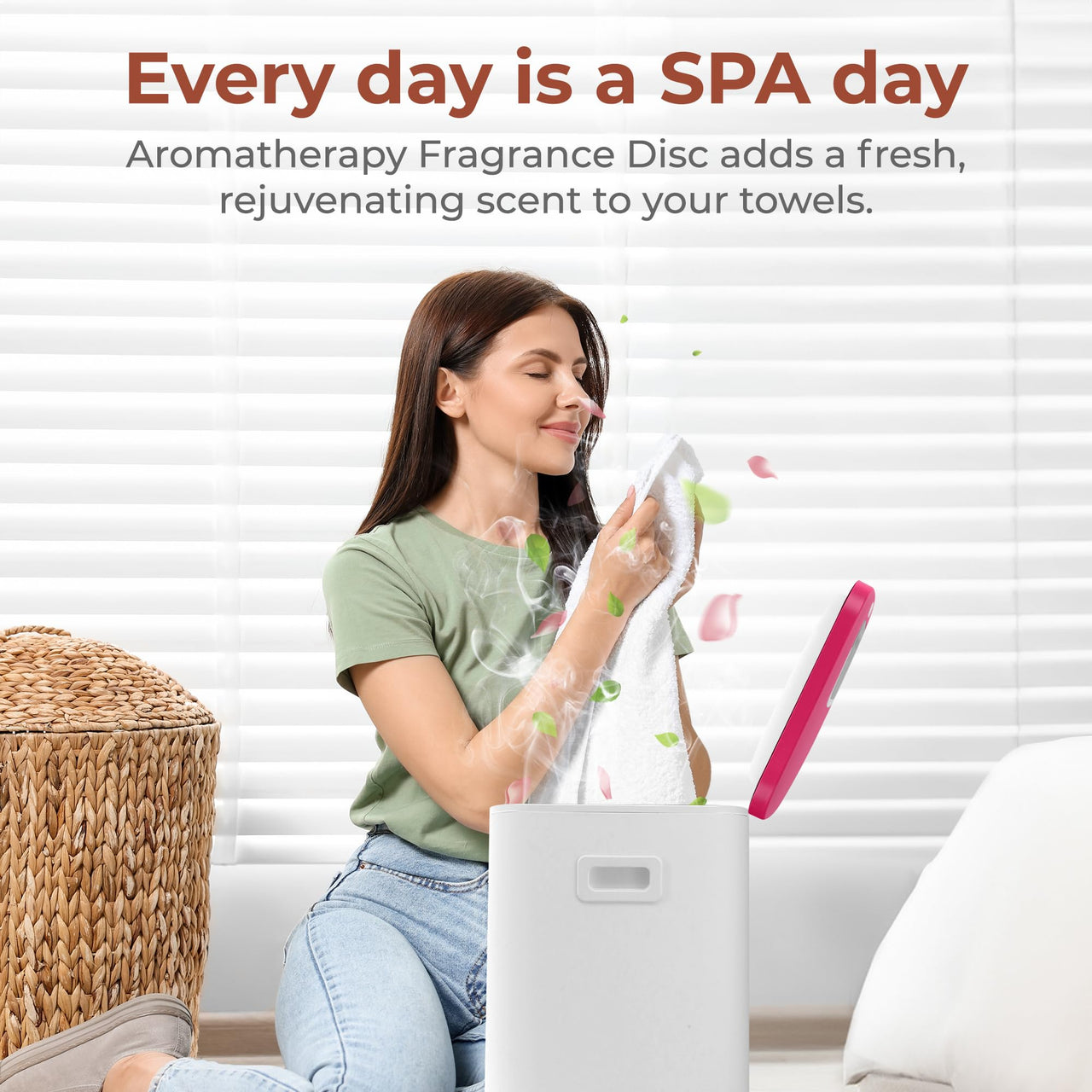 SereneLife Towel Warmers for Bathroom, 23L Luxury Heater, Blanket Warmer Bucket, LED Display, Up to 24 Hours Delay, 3 Heating Modes and Child Lock for Oversize Bathrobes PJ's  and More (Pink) Pink