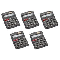 Basics LCD 8-Digit Desktop Calculator, Black - 5 Pack