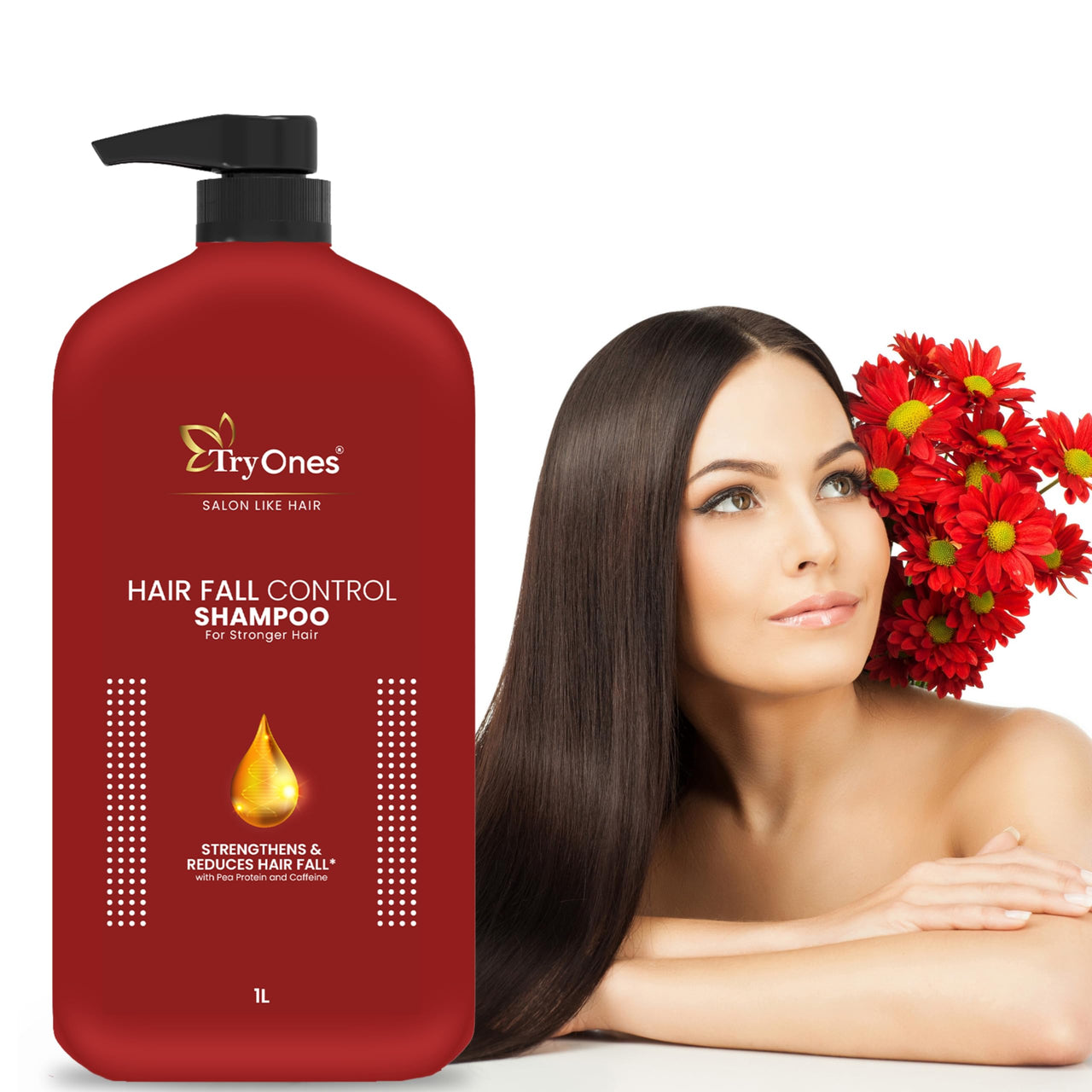Tryones Anti Hair Fall & Anti Dandruff Shampoo Control Hair Fall || Promotes Hair Growth || Dandruff Control || Soft and Shiny Hair 1000 ml