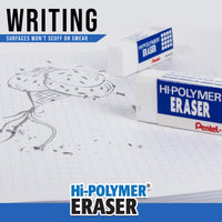 Pentel Hi-Polymer Eraser, Jumbo Size 12 pack(ZEH-20)