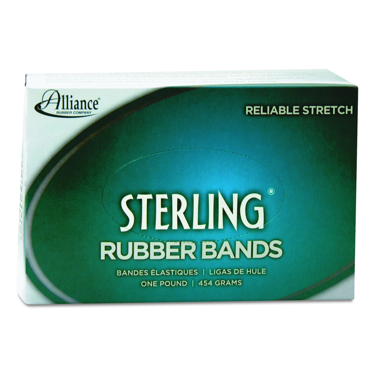 Alliance Rubber 24335 Sterling Rubber Bands Size #33, 1 lb Box Contains Approx. 850 Bands (3 1/2" x 1/8", Natural Crepe) Beige