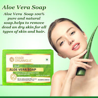 Khadi Organique Pure Natural & Herbal Handmade Aloe vera Soap Combo Kit Pack of 4 500gm