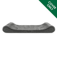 Furhaven Replacement Dog Bed Cover Minky Plush & Velvet Contour Luxe Lounger, Machine Washable - Gray, Giant (XXX-Large) Minky Plush & Velvet (Gray) 58.0