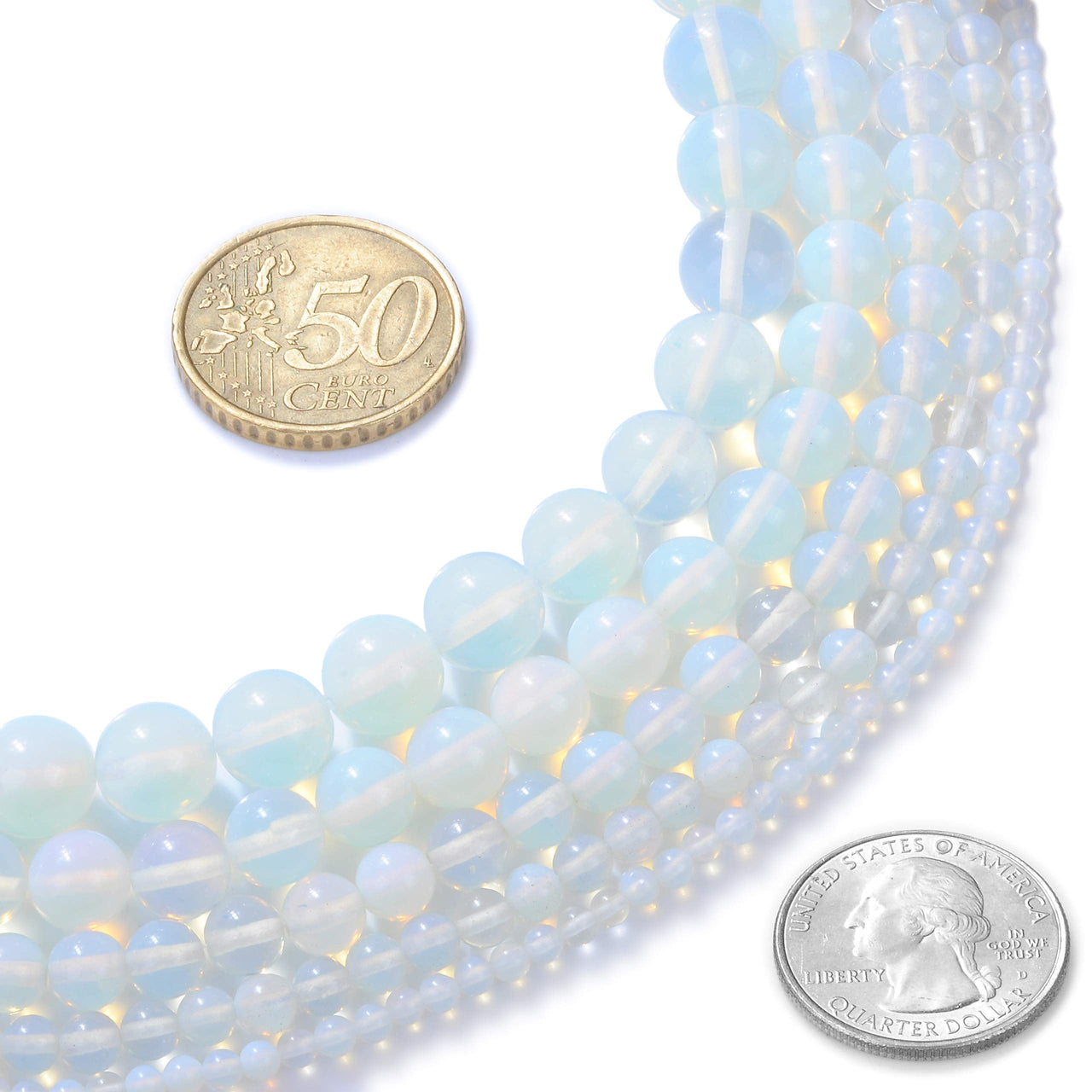 Natural Stone Beads 3mm Opal Gemstone Round Loose Beads Crystal Energy Stone Healing Power for Jewelry Making DIY,1 Strand 15"