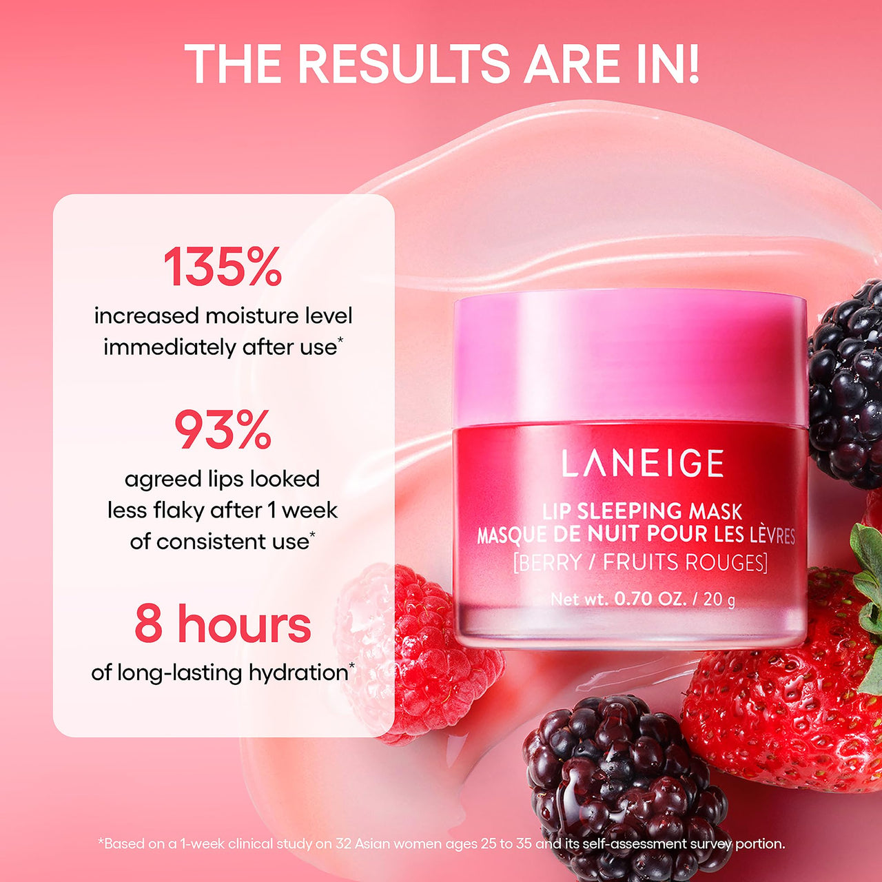 LANEIGE Lip Sleeping Mask | Moisturizing Lip Treatment with Vitamin C + Shea Butter for Soft Hydrated Lips | Overnight Repair | Lip Balm For Dry Chapped Lips| Lasting Hydration | WaterMelon |20Gm