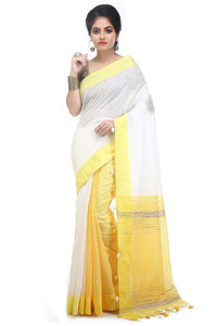 BENGAL HANDLOOM Women's  Art Silk Cotton Stripe Saree With Blouse Piece