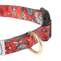 Hooey Nomad Dog Collar, Durable Polyester Webbing Collar with Graphic-Inspired Prints, Western Floral, Medium