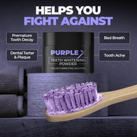 Beardo PurpleX Teeth Whitening Powder, 50g | Stain Removal and Teeth Whitening Solution | Enamel Safe | Prevents Bad Breath | With Papain and Bromelain Enzymes for Stain removal | Peroxide Free