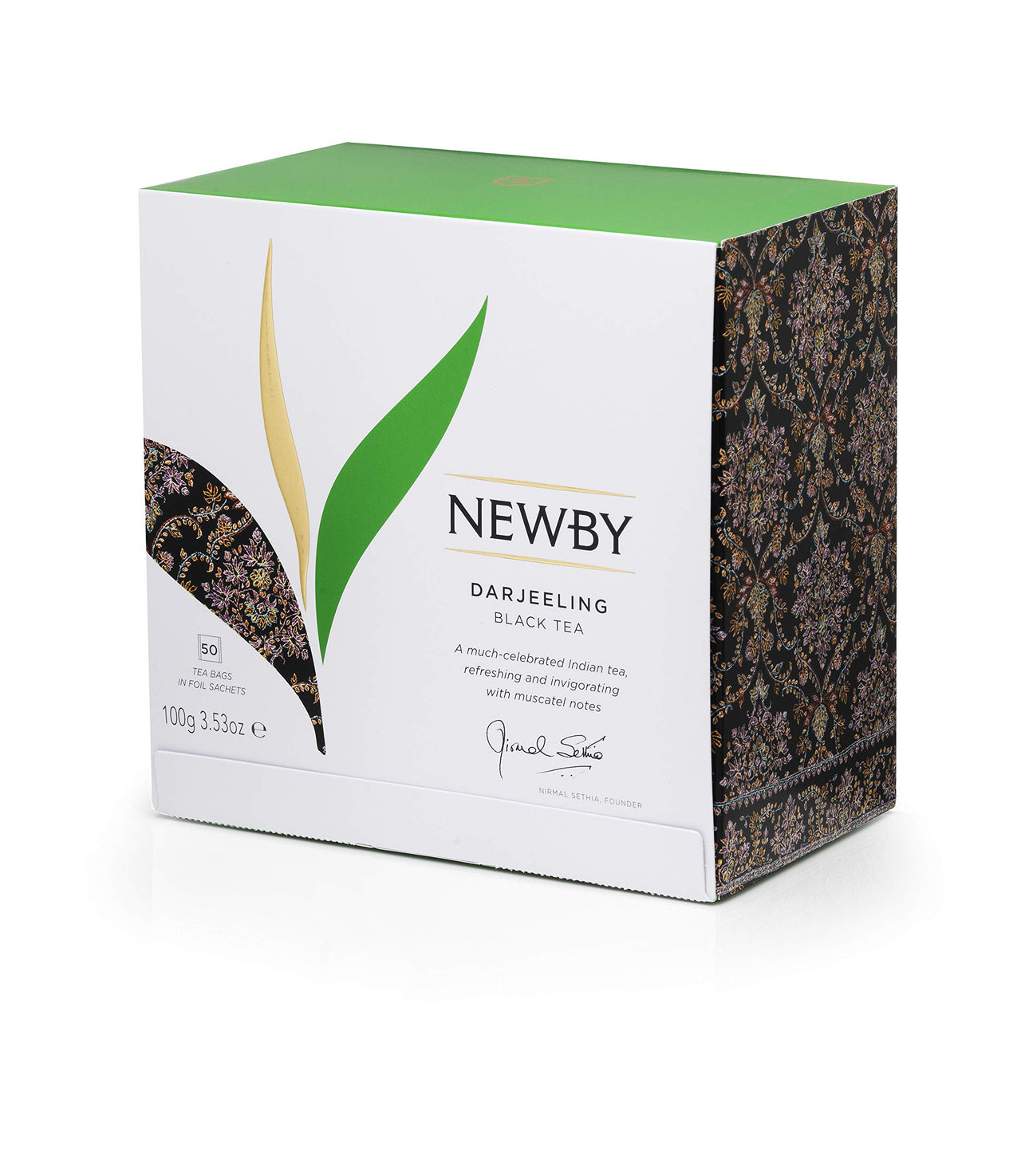 Newby Darjeeling Tea Bag | 50 Pieces Black Tea Bags | Single Origin Premium Tea | Floral Aroma & Delicate Flavor of Muscatel | 100 gms