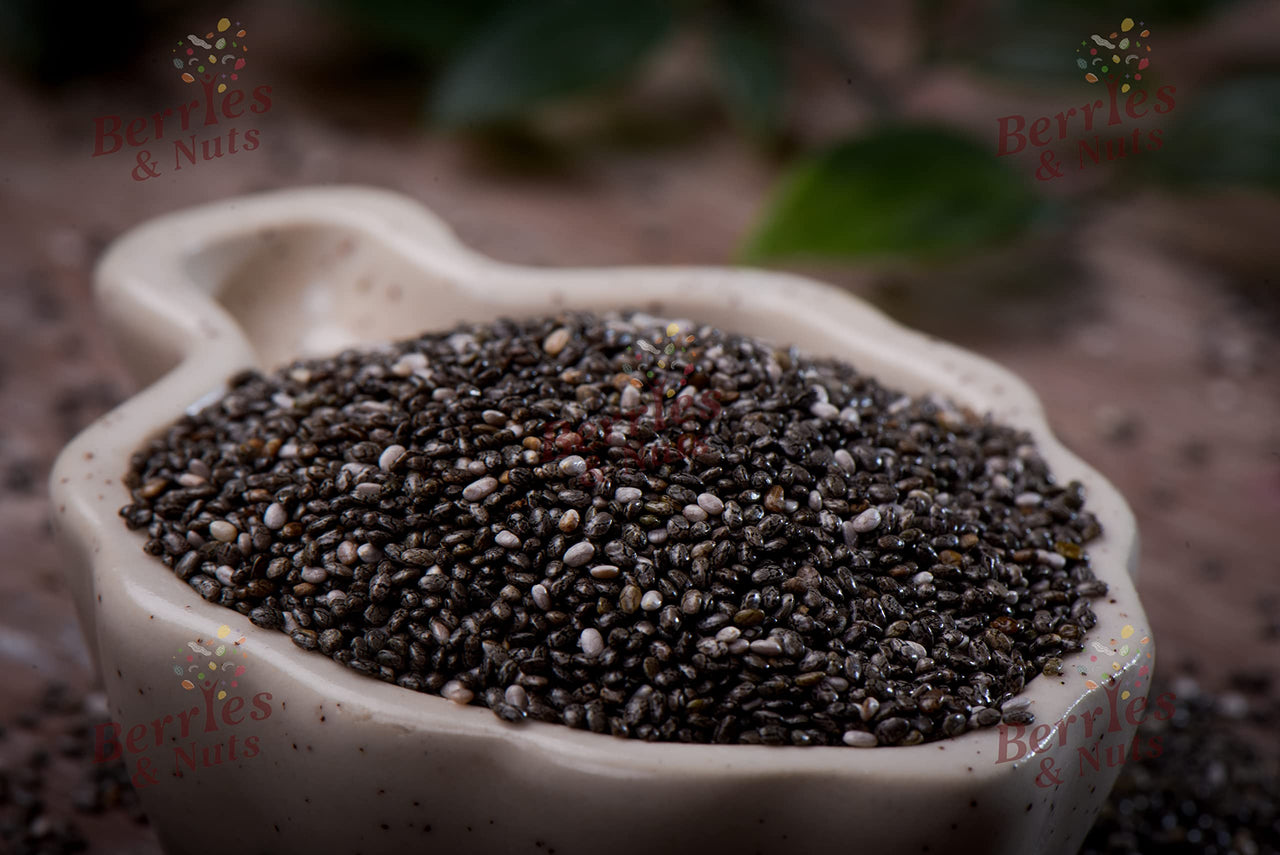 Berries And Nuts Premium Raw Chia Seeds | 500 Grams | 2 Bottle of 250 Grams