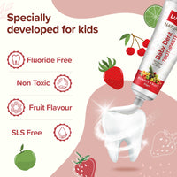 LuvLap Naturals 100% Natural Baby Toothpaste 50g, Bubble Fruit Flavour, SLS & Fluoride Free Kids Toothpaste, Removes Plaque, Prevents Bacteria, Ensures White Teeth, Neutral pH, 12M+