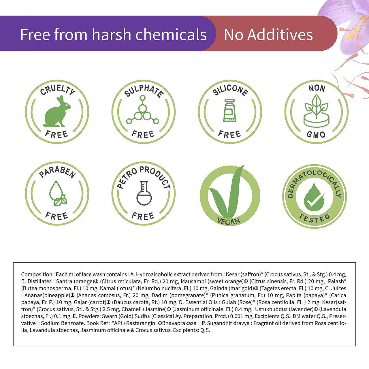 Ayouthveda Sparkling 24K Nano Elemental Gold Face Wash For Glowing Skin Men & Women | Enriched With 24K Gold & Kashmiri Saffron | For Normal & Dry Skin (Pack of 2;100ml each)