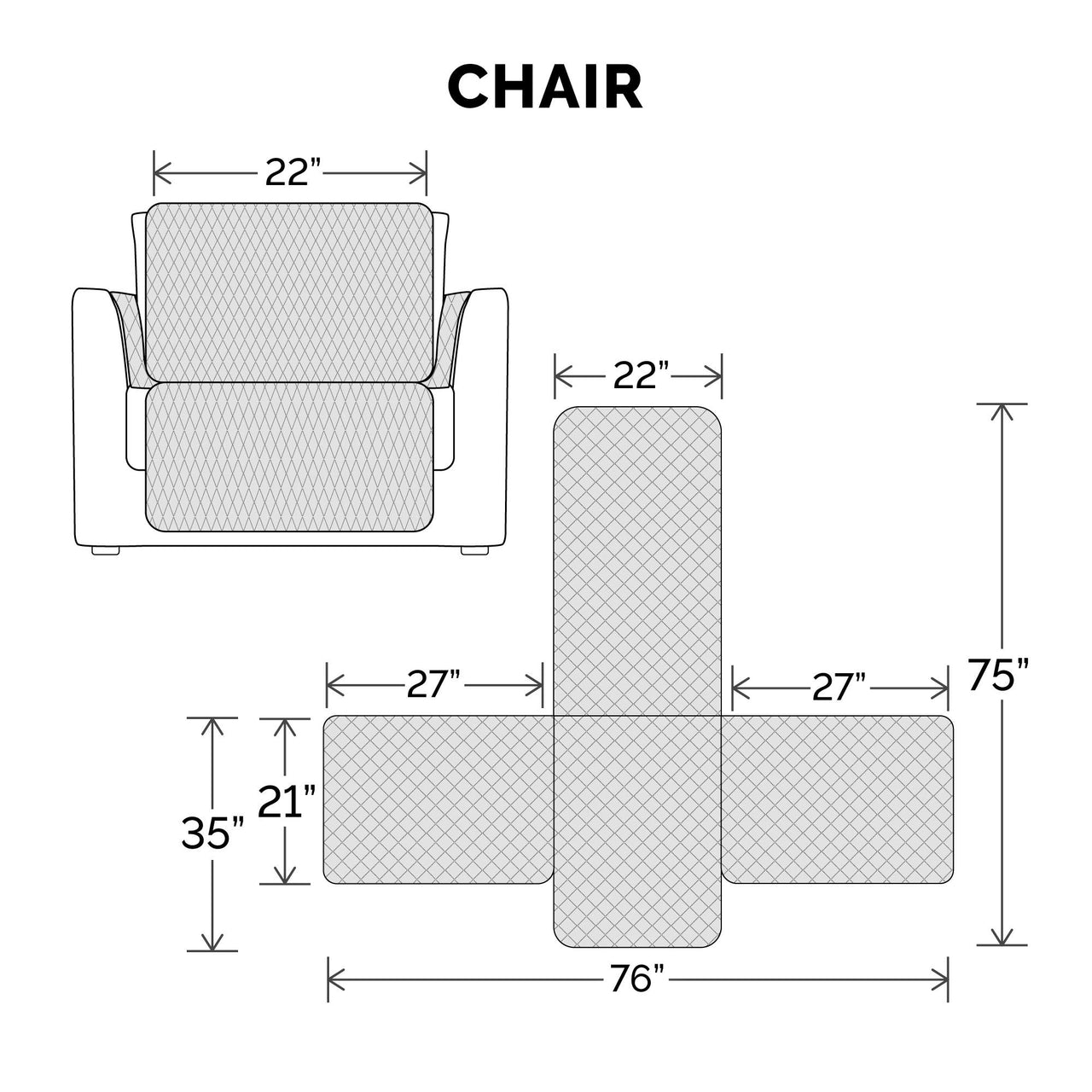 Furhaven Water-Resistant & Reversible Chair Cover Protector for Dogs, Cats, & Children - Quilted Polka Paw Living Room Furniture Cover - Gray, Chair Reversible Polka Paw Gray