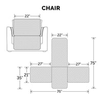 Furhaven Water-Resistant & Reversible Chair Cover Protector for Dogs, Cats, & Children - Quilted Polka Paw Living Room Furniture Cover - Gray, Chair Reversible Polka Paw Gray