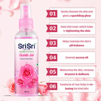 Sri Sri TATTVA shuddhta ka naam Gulab Jal Spray, 100ml (Pack of 4) - Pure Rose Water Mist for Hydrated, Glowing Skin - Premium Toner & Cleanser for Soft, Smooth Skin