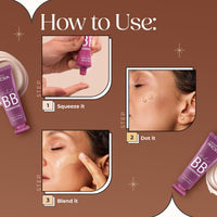 Hilary Rhoda Radiant BB Foundation | Ultra-Creamy & Lightweight Formula | 9 to 5 Stay | Hides Blemishes & Dark Spots | Blends Easily | BB Cream | Dewy Finish | 60g (Beige| Shade 02)