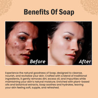 HarGhar Soap Sandalwood & Saffron Magic Soaps For Bath (300 Gms Pack Of 3) | Paraben Free | Chandan & Kesar Bath Soap | Handmade Soaps For Glowing | Skin Brightening Soap For Men & Women