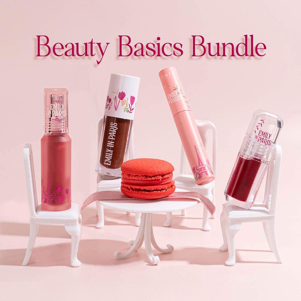 Tint Cosmetics Lip Color Makeup Kit - Lip Gloss(Rosy Mocha), Matte Liquid Lipstick(BonBon), Lip & Cheek Tint & Eyliner