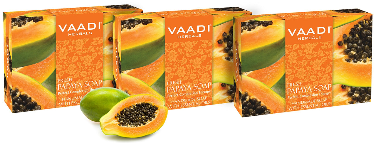 Vaadi Herbals Fresh Papaya Soap, 75g (Pack of 3)