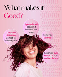 SugarBoo Curls Cleansing Shampoo (100ml) for Dry, Frizzy, Wavy, Curly Hair. Vegan & CG Friendly. No Parabens, Sulphates & Other Nasties