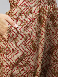 ANNI DESIGNER Women's  Cotton Blend Printed Straight Kurta with Pants