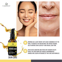 CARAWAY Certified Organic Moringa Seed Oil Cold pressed - 100% Pure Oil for Hair, Face and Skin - 50 ml