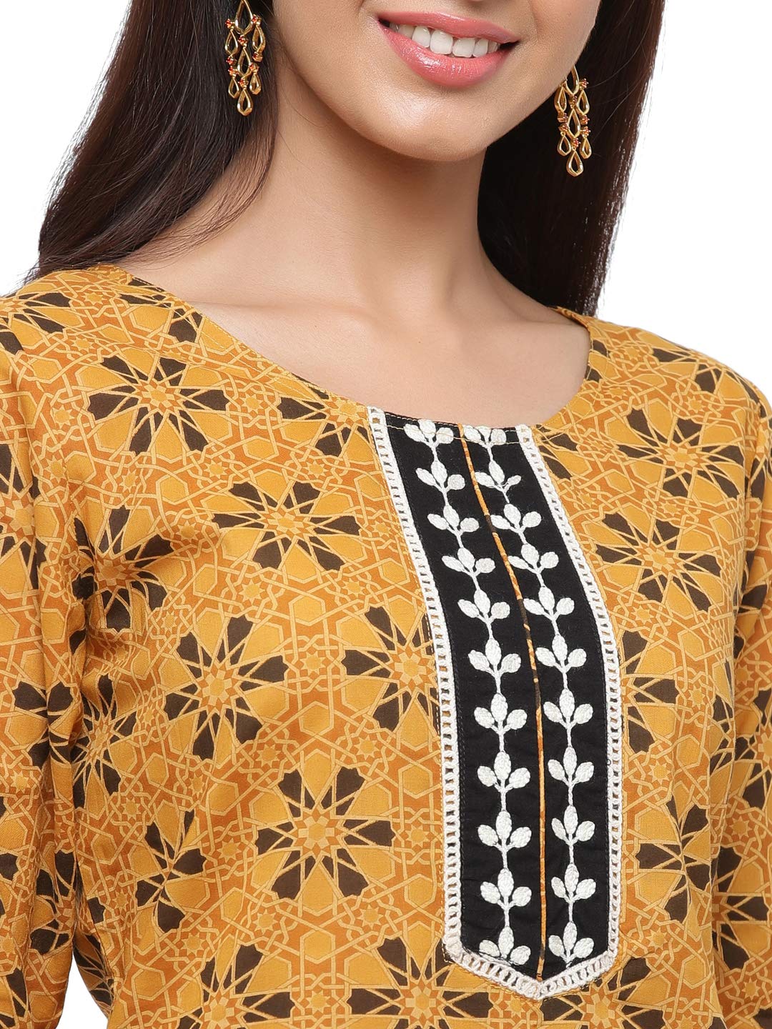 Jaipur Kurti Women's  Cotton Straight Kurta Green S