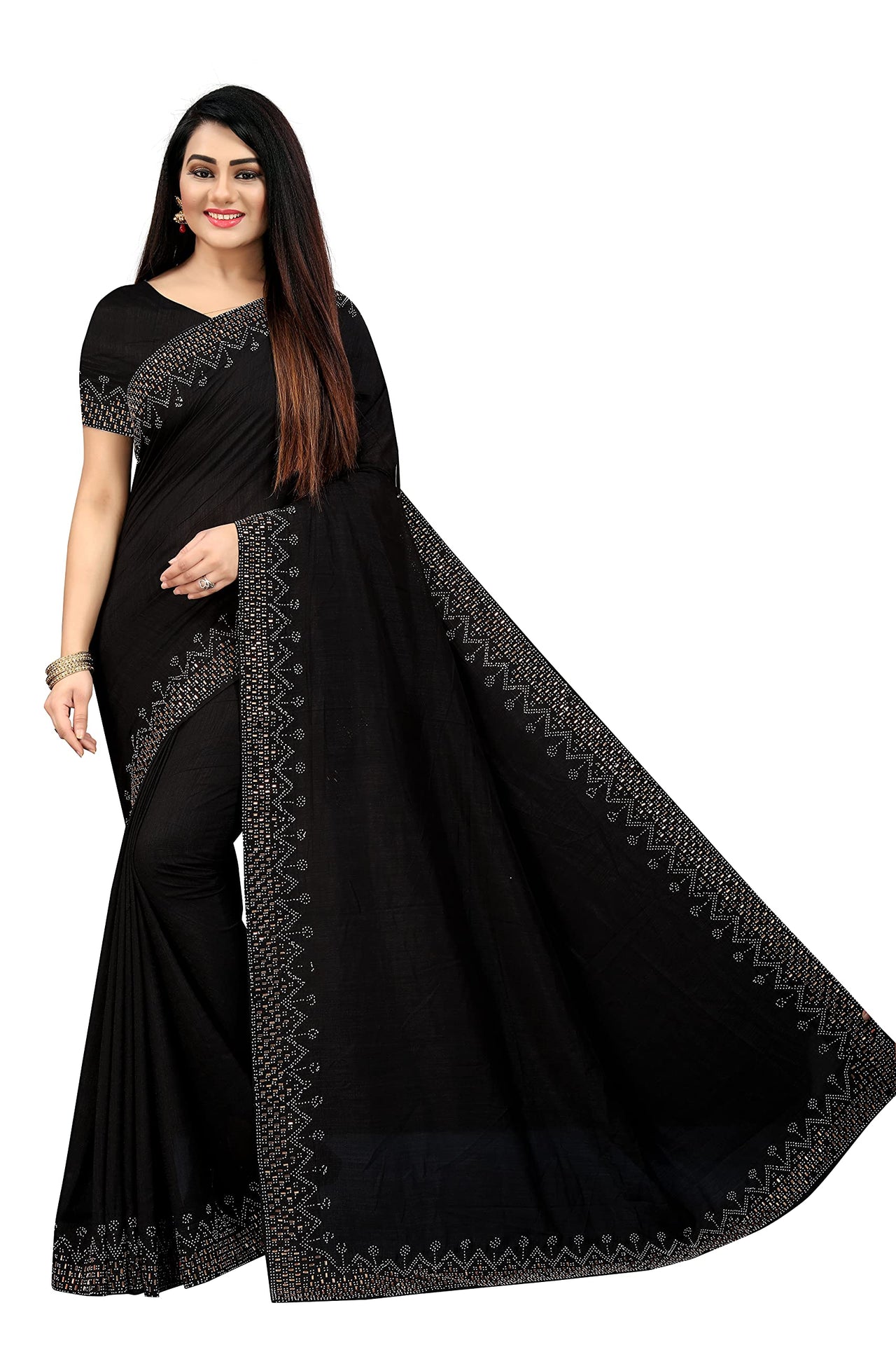 PUNYATHA CREATION Women's  & Girl's  Chanderi Chanderi Saree With Blouse Piece