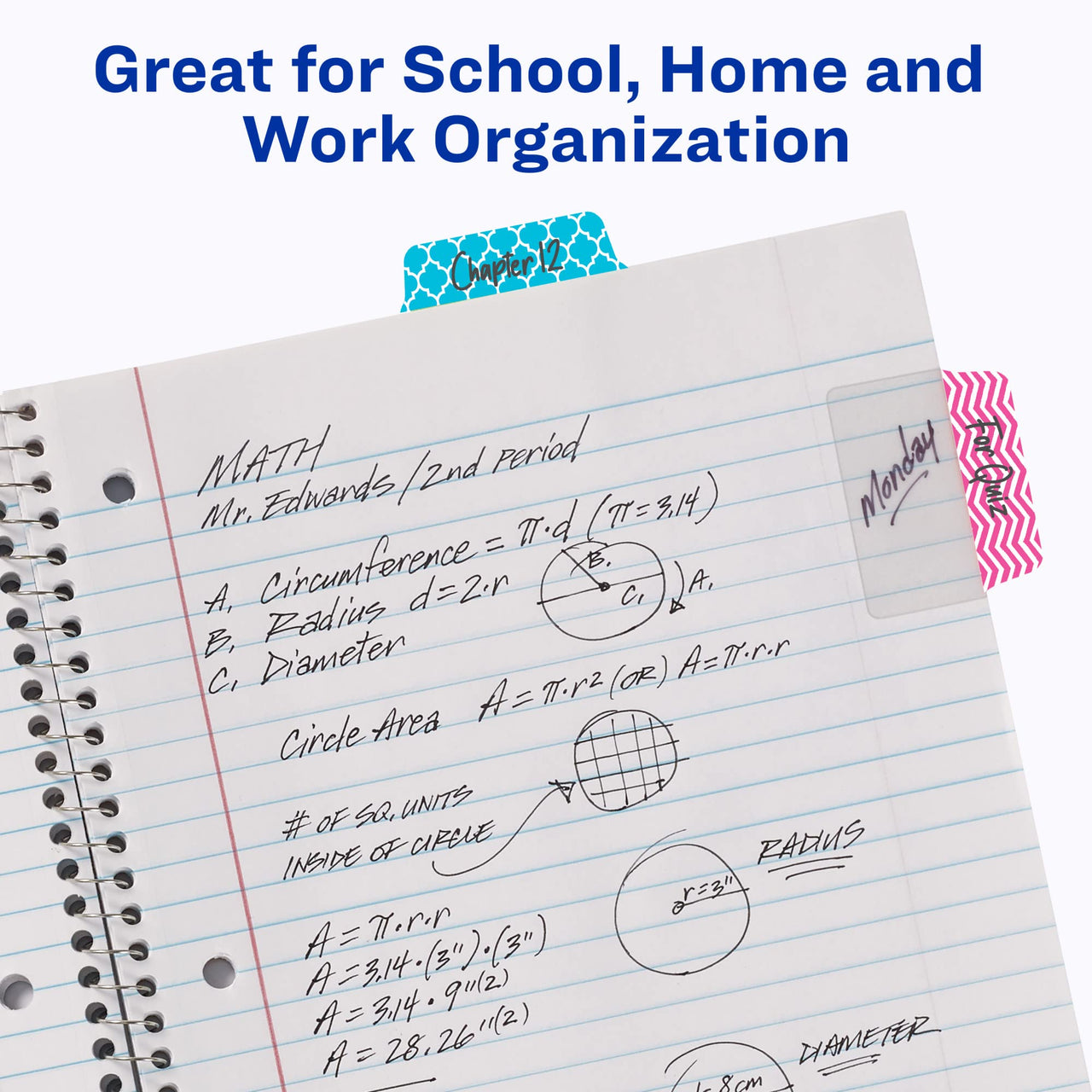 Avery Multiuse Ultra Tabs, 2" x 1.5", 2-Side Writable, Assorted Designs, 24 Repositionable Tabs (74774) 24 tabs