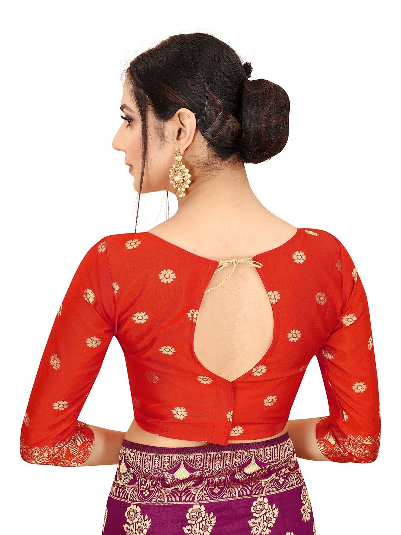 SATYAM WEAVES Women's  Banarasi Cotton Silk Saree With Blouse Piece