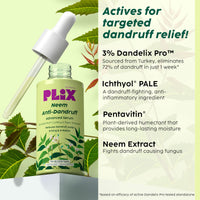 PLIX - THE PLANT FIX Neem Anti-Dandruff Advanced Kit | Shampoo (200ml), Serum (50ml), Conditioner (175ml) | Reduces Dandruff & Scalp Itching | Piractone Olamine & 3% Dandelix Pro™